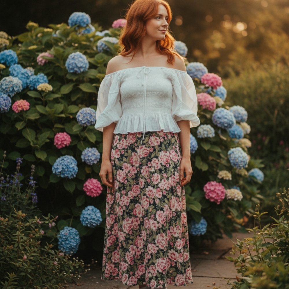 Mustard Seed White Off-Shoulder Blouse